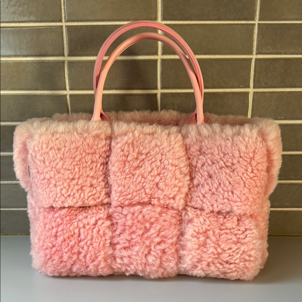 Bottega Veneta 2012-2024 Small Shearling Intrecciato Arco tote bag